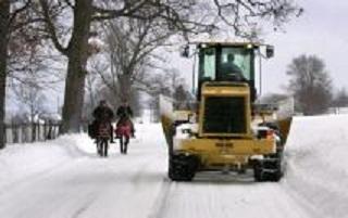 Plowing snow on a cold, winter day (Photo taken by Dan Marschka, Intelligencer Journal)